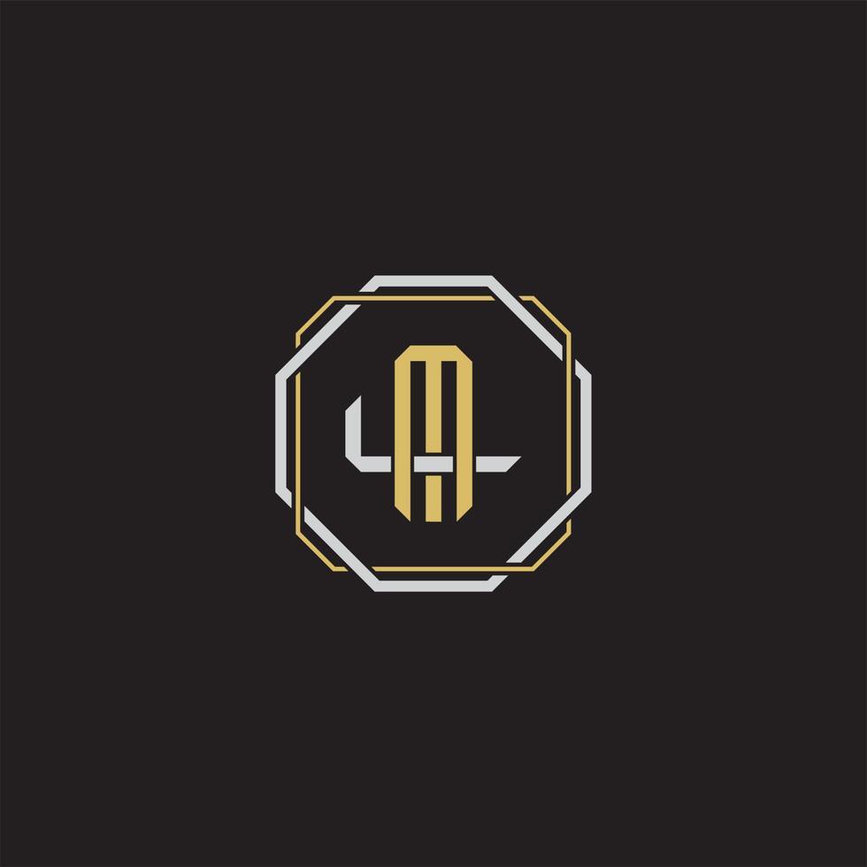 ML Initial letter overlapping interlock logo monogram line art style vector