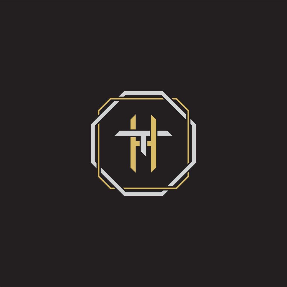 Initial letter overlapping interlock logo monogram line art style vector