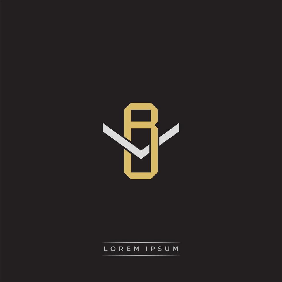 BV Initial letter overlapping interlock logo monogram line art style vector