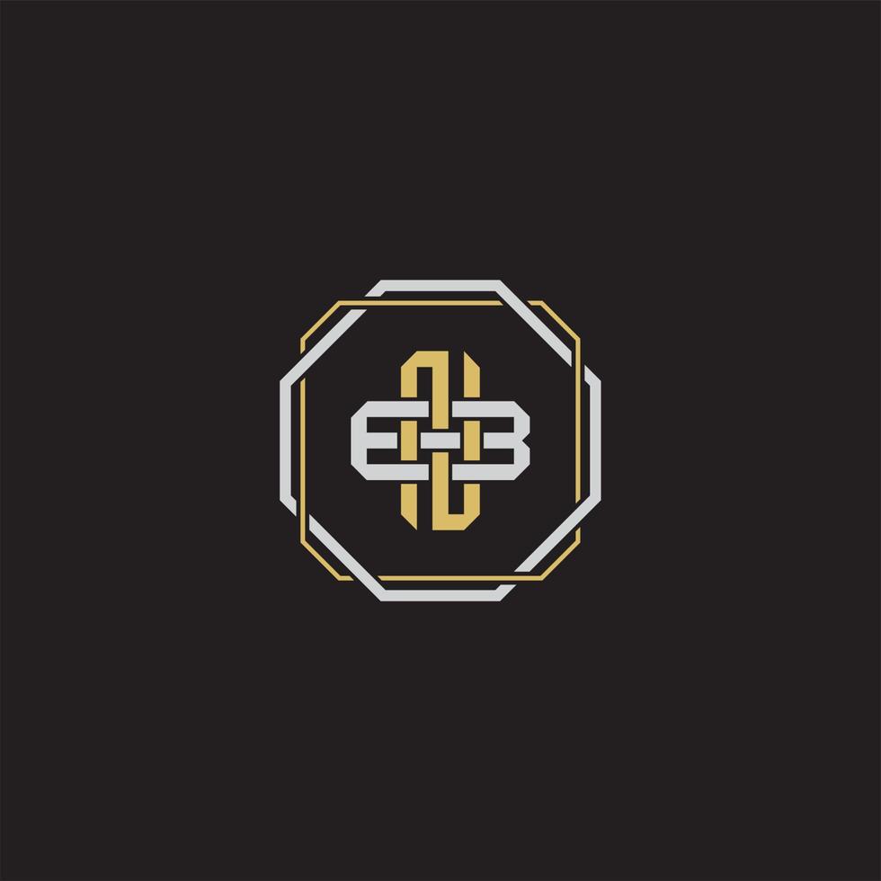 Initial letter overlapping interlock logo monogram line art style vector