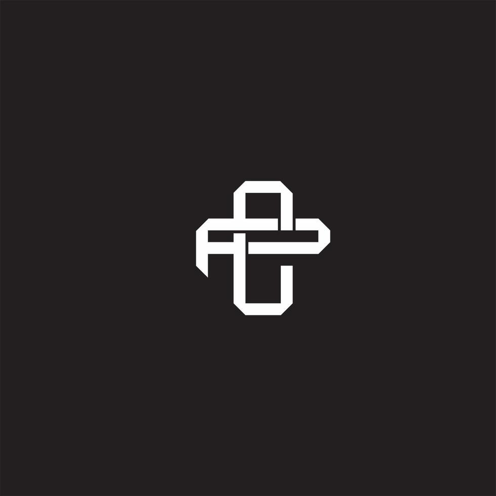 CP Initial letter overlapping interlock logo monogram line art style vector