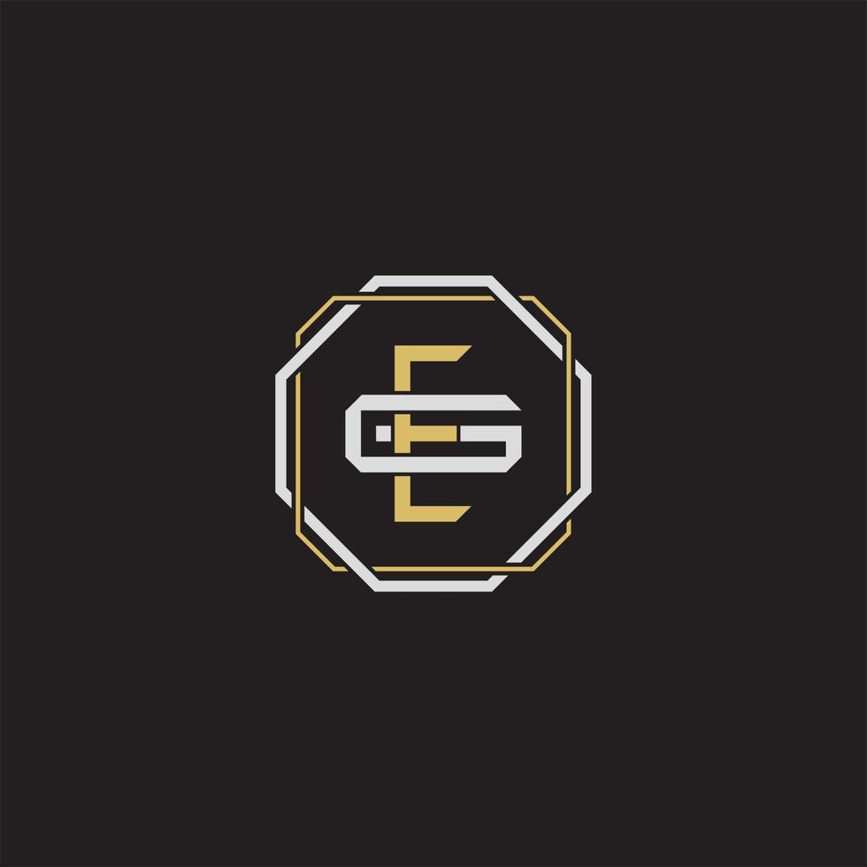 EG Initial letter overlapping interlock logo monogram line art style vector