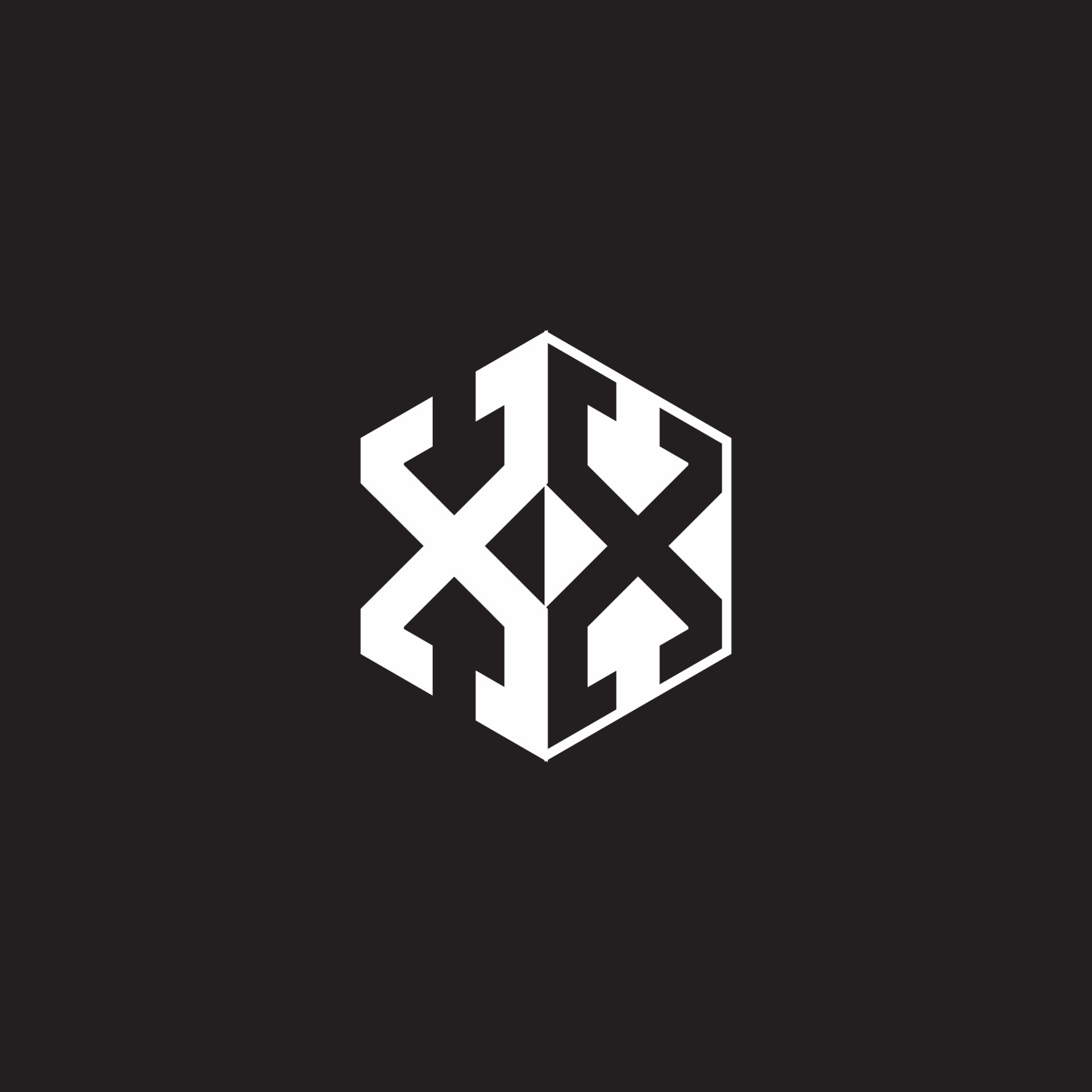 XX Logo monogram hexagon with black background negative space 21097440 ...