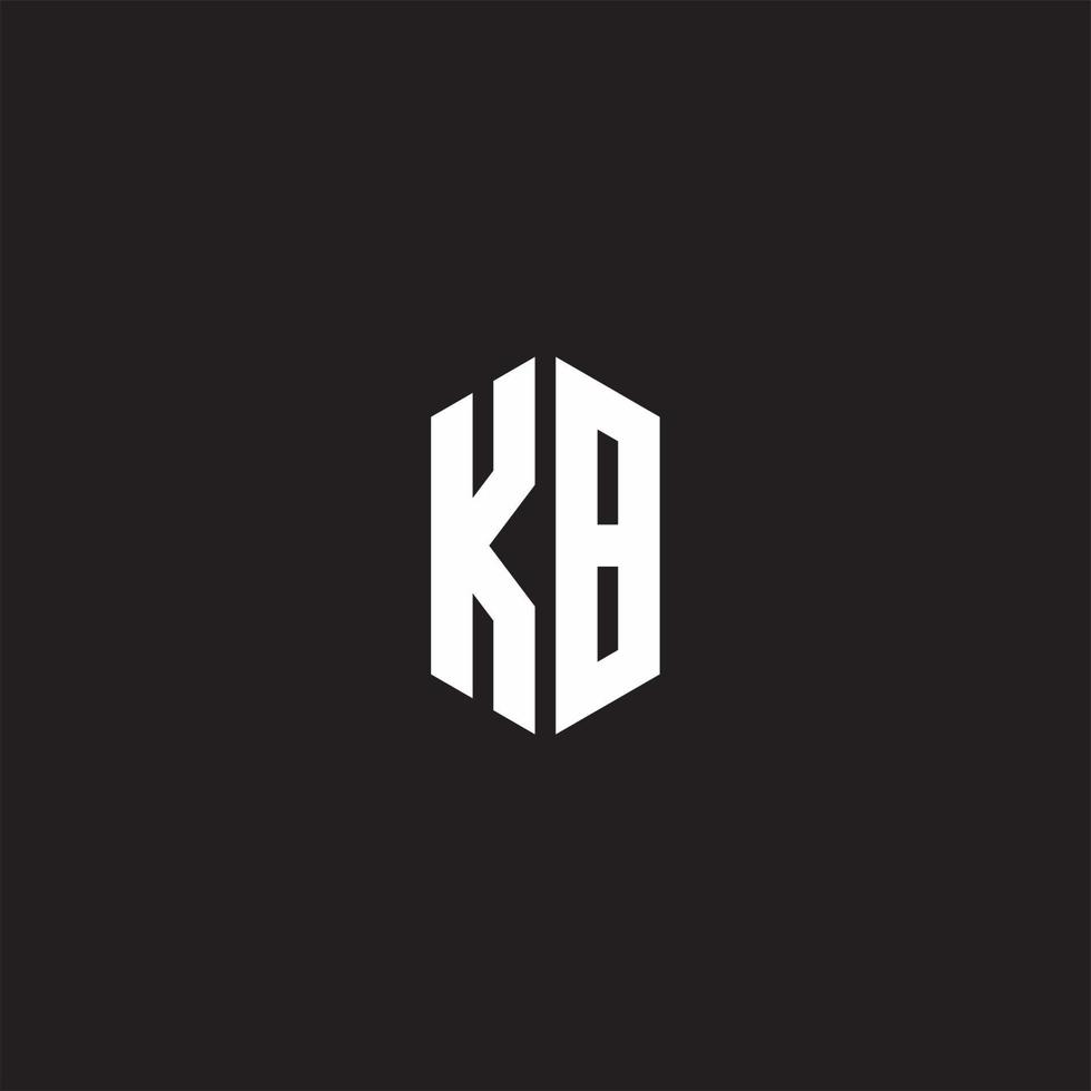 KB Logo monogram with hexagon shape style design template vector