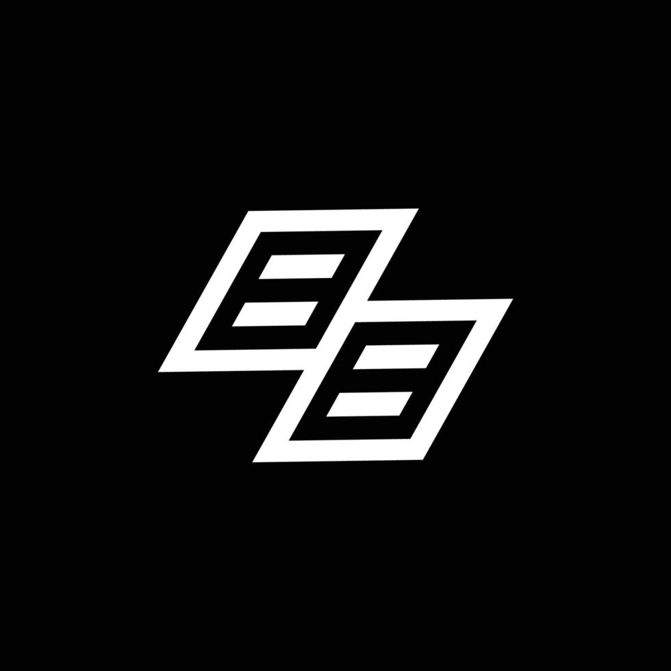 BB logo monogram with up to down style negative space design template vector