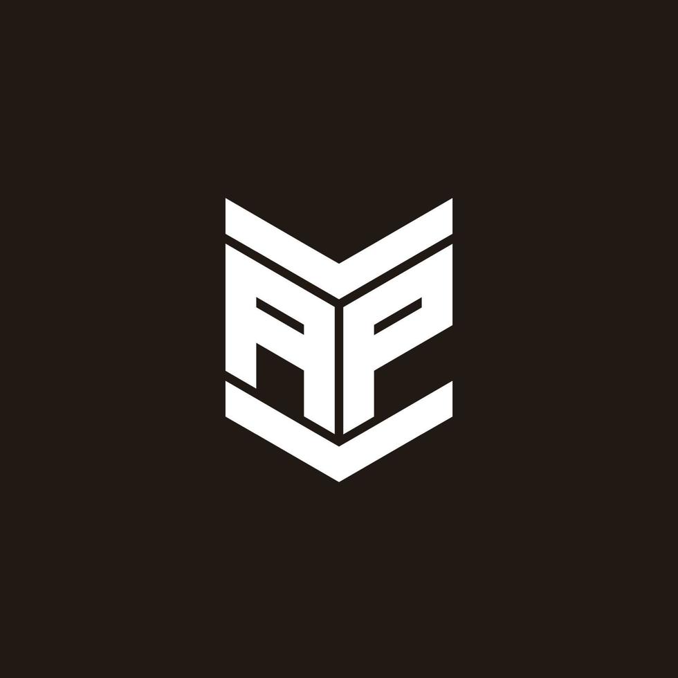 Logo alphabet monogram with emblem style vector