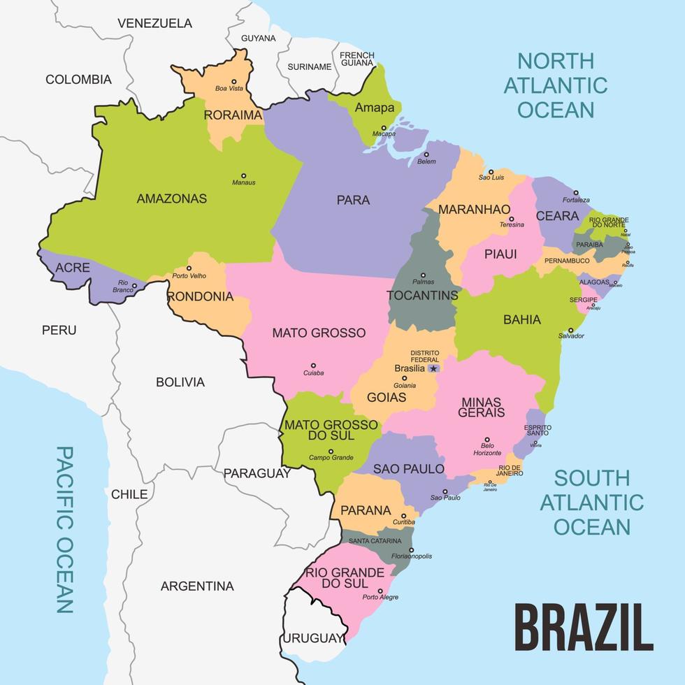 Brasil país mapa vector