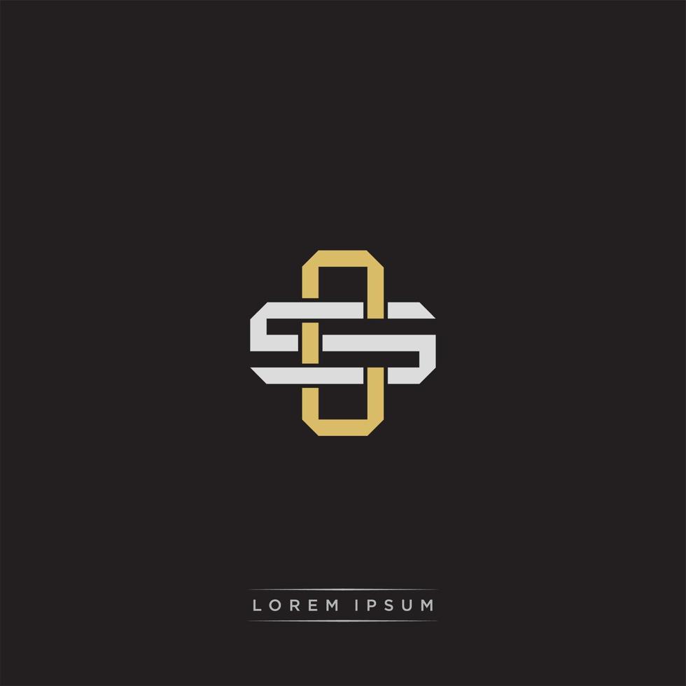 CS Initial letter overlapping interlock logo monogram line art style vector