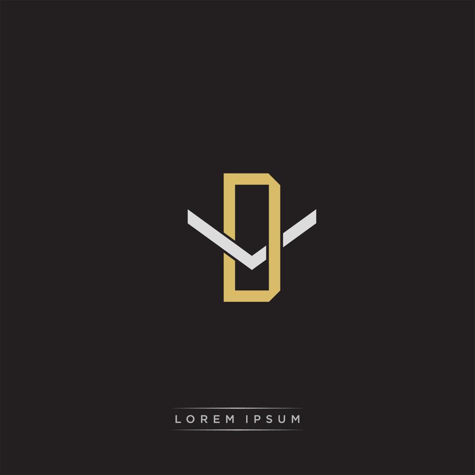 DV Initial letter overlapping interlock logo monogram line art style vector