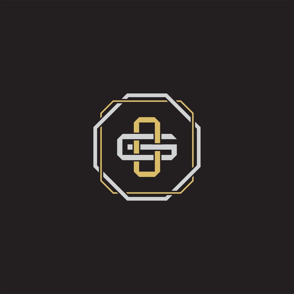 Initial letter overlapping interlock logo monogram line art style vector