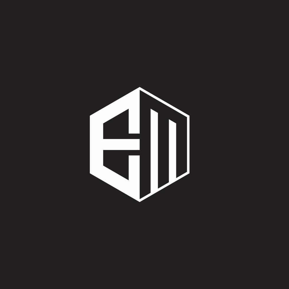 em logo monograma hexágono con negro antecedentes negativo espacio estilo vector