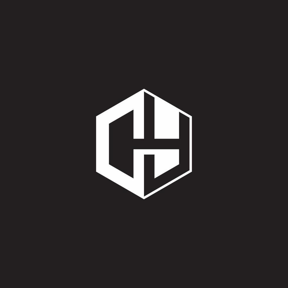 CY Logo monogram hexagon with black background negative space style vector