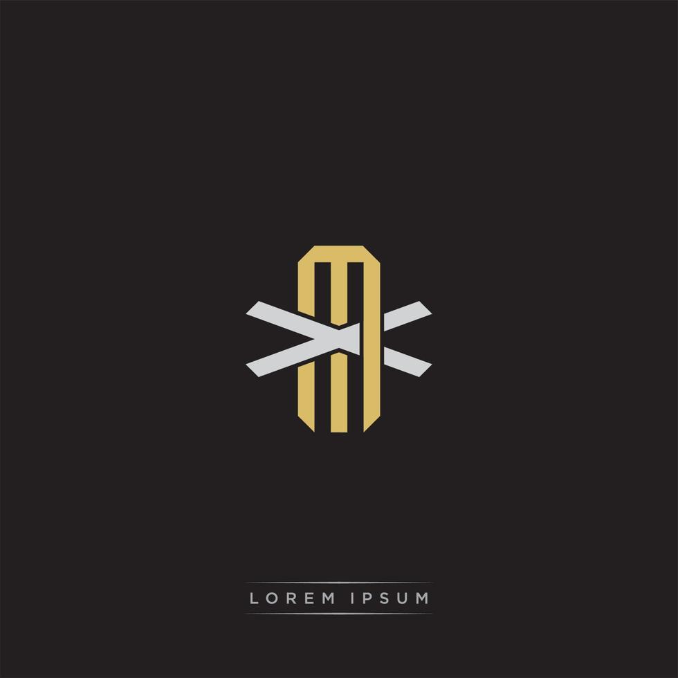MX Initial letter overlapping interlock logo monogram line art style vector