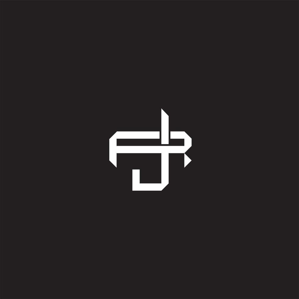 JR Initial letter overlapping interlock logo monogram line art style vector