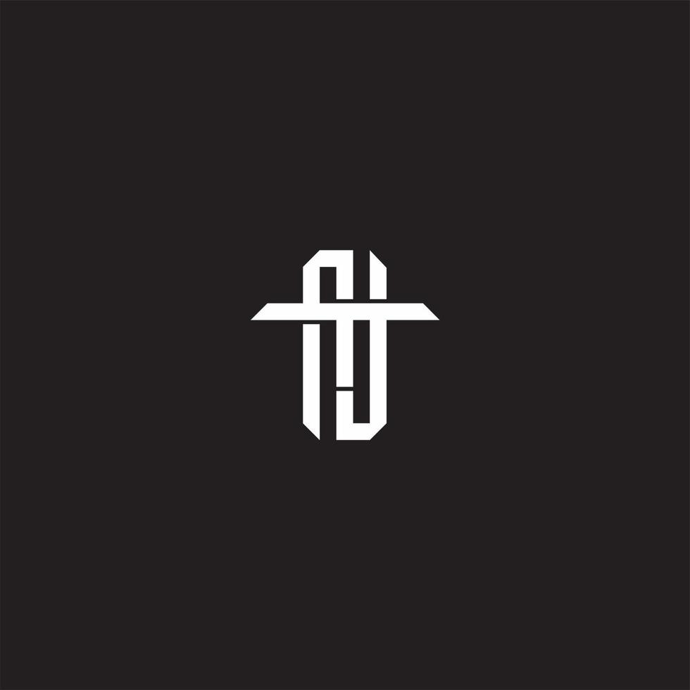 Initial letter overlapping interlock logo monogram line art style vector