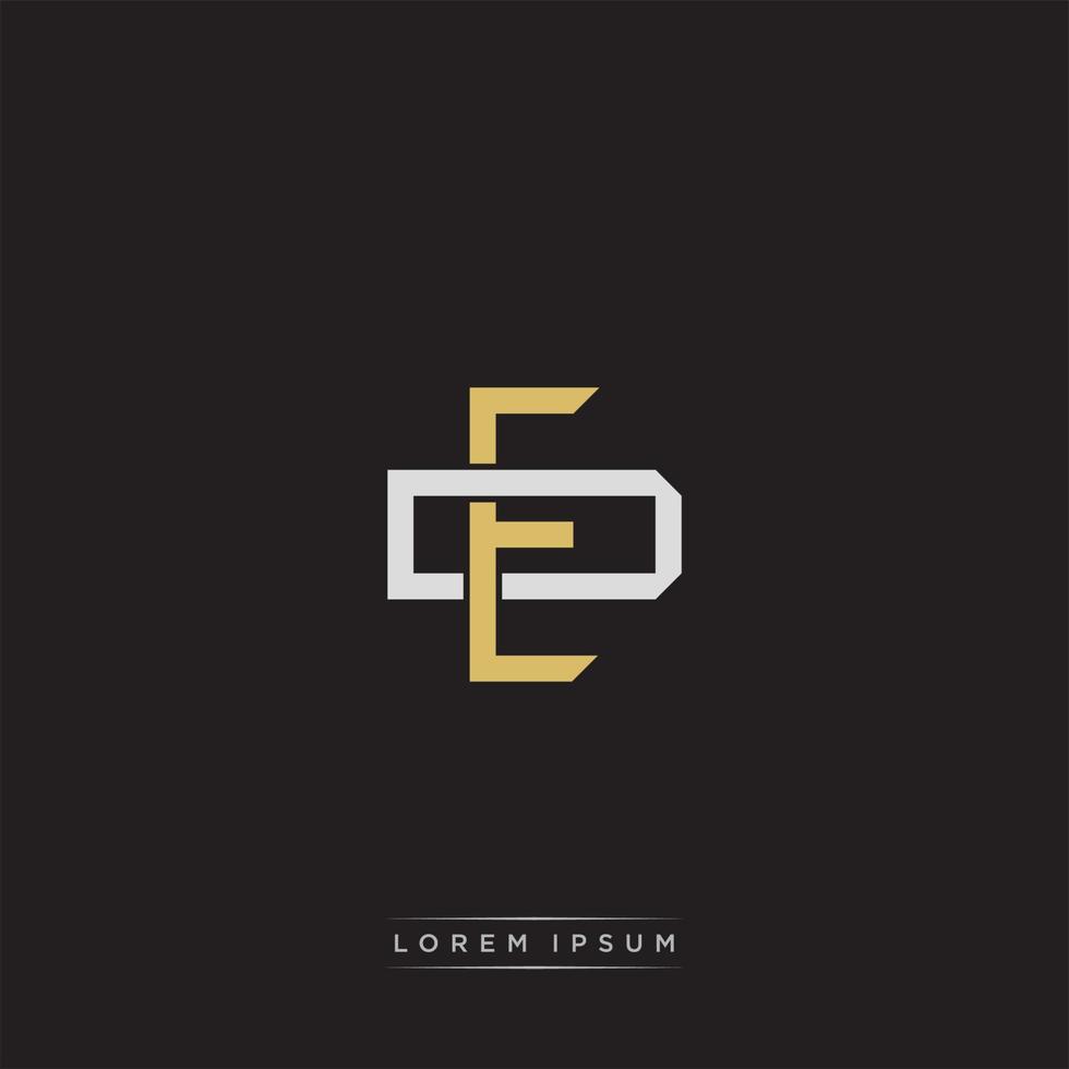 ED Initial letter overlapping interlock logo monogram line art style vector