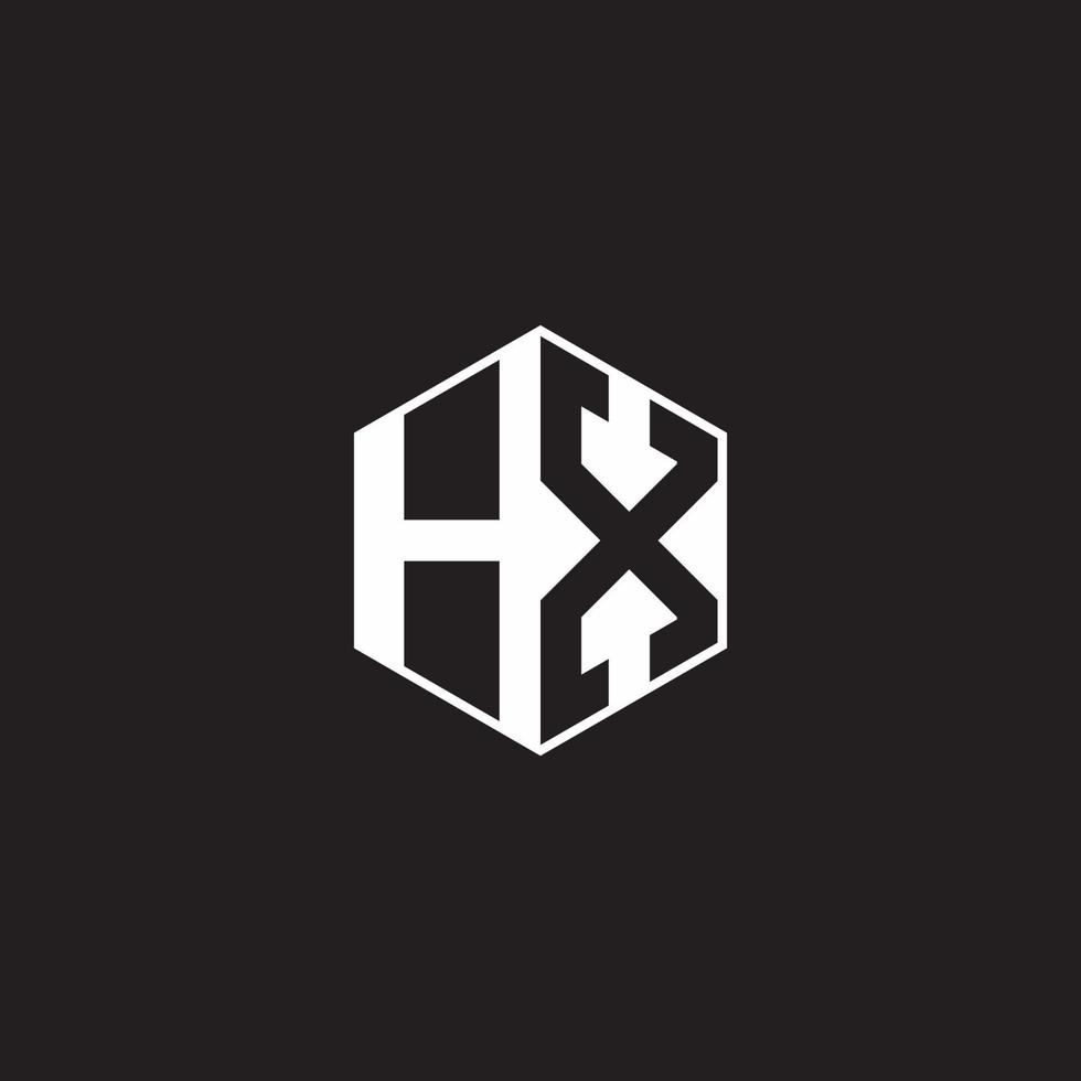 hx logo monograma hexágono con negro antecedentes negativo espacio estilo vector