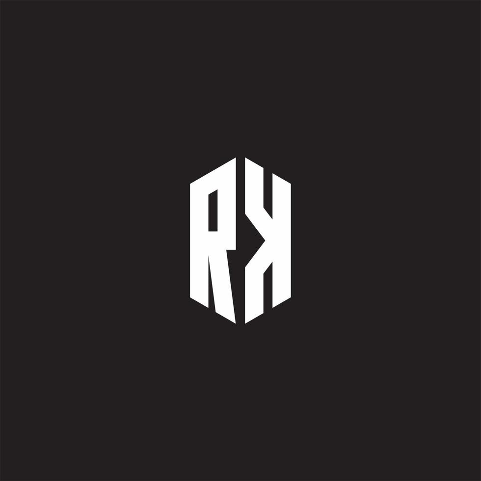 RK Logo monogram with hexagon shape style design template vector
