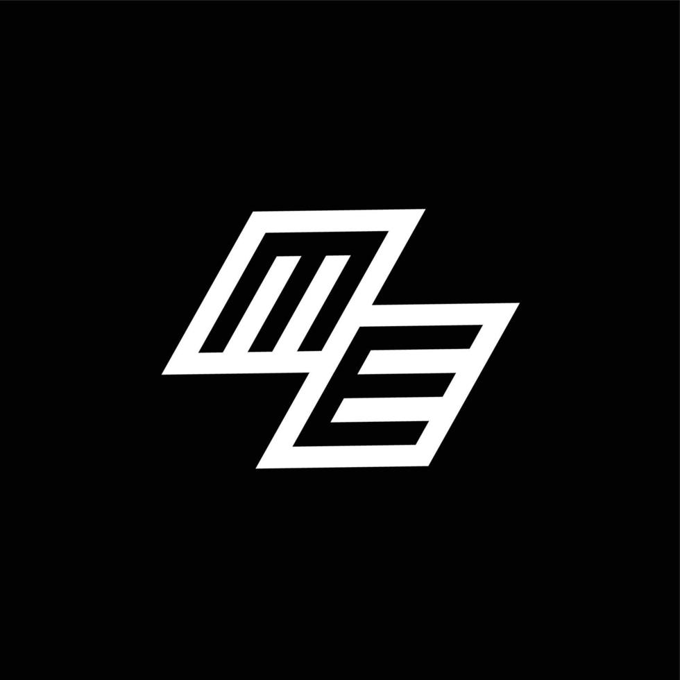 ME logo monogram with up to down style negative space design template vector