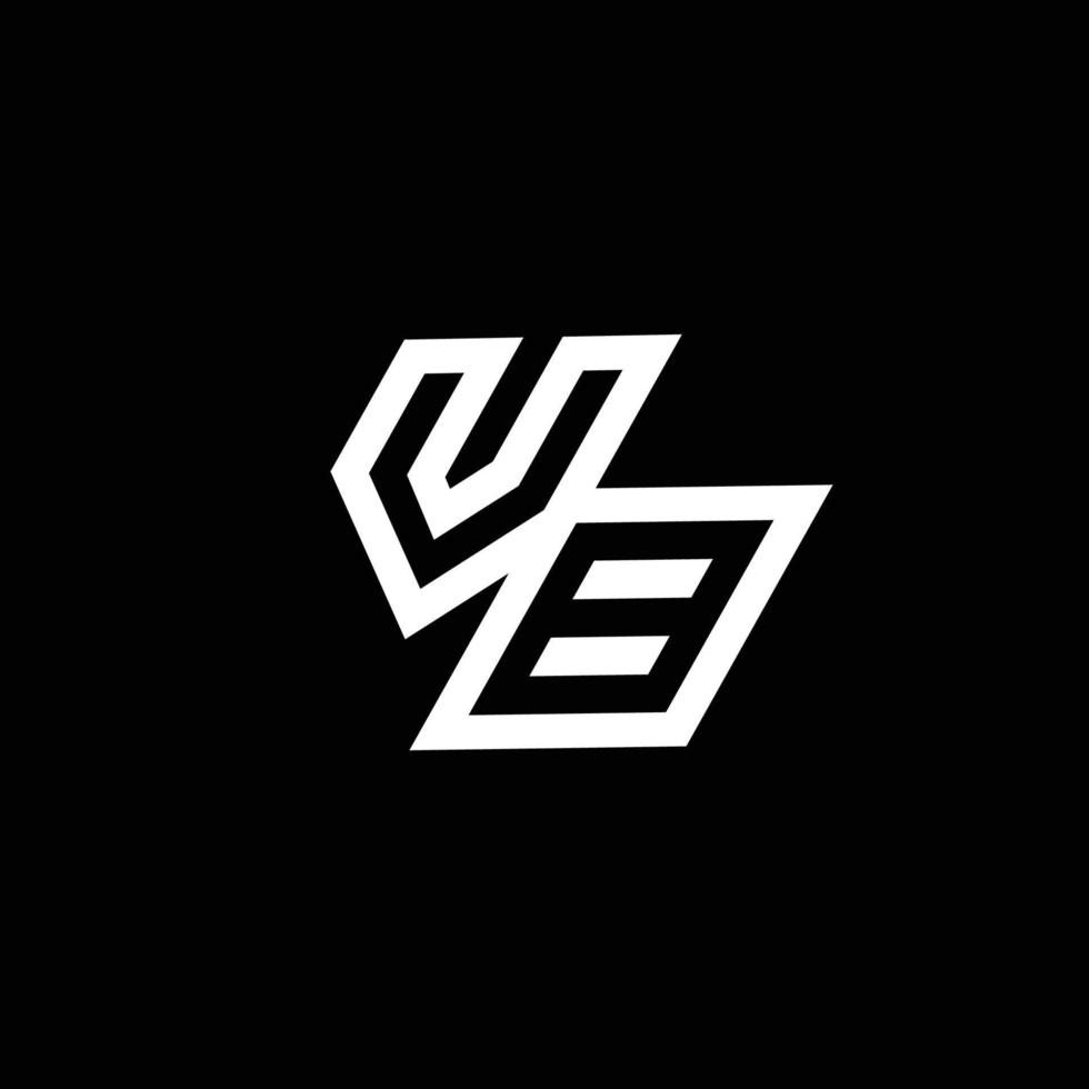 VB logo monogram with up to down style negative space design template vector