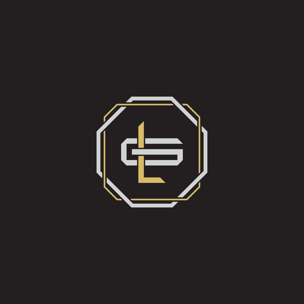 LG Initial letter overlapping interlock logo monogram line art style vector