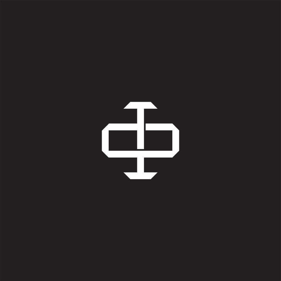 IO Initial letter overlapping interlock logo monogram line art style vector