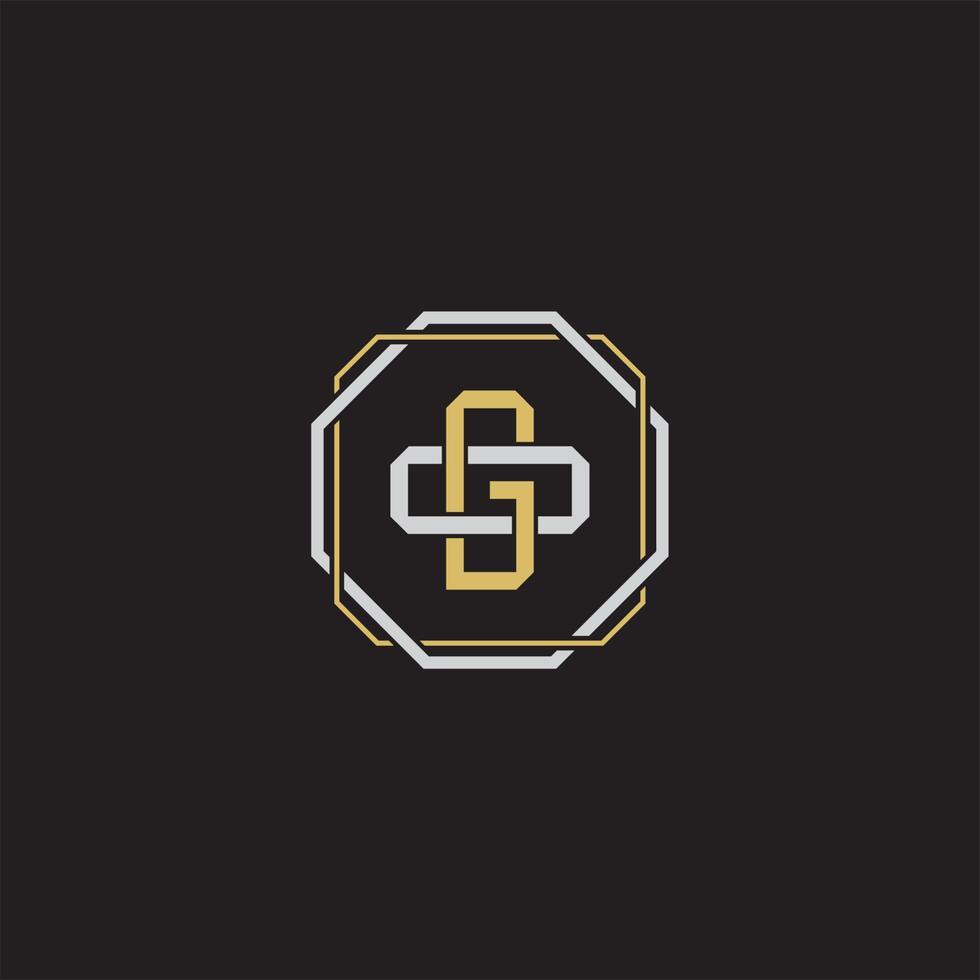 Initial letter overlapping interlock logo monogram line art style vector