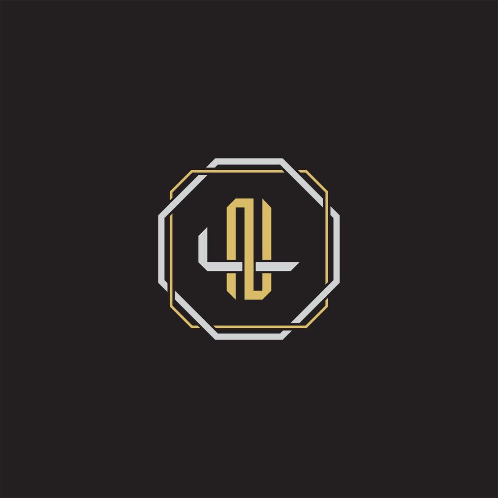 Initial letter overlapping interlock logo monogram line art style vector