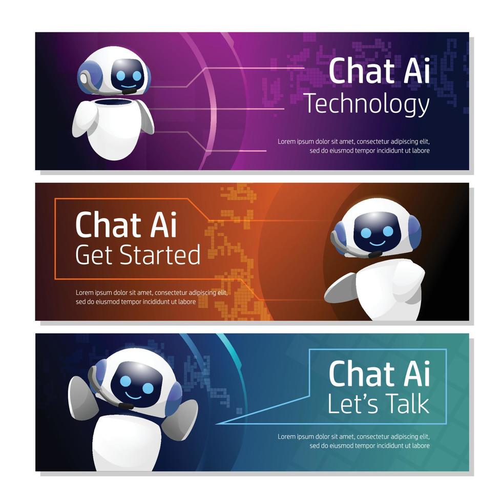 Ai Chat Assistant Banners vector