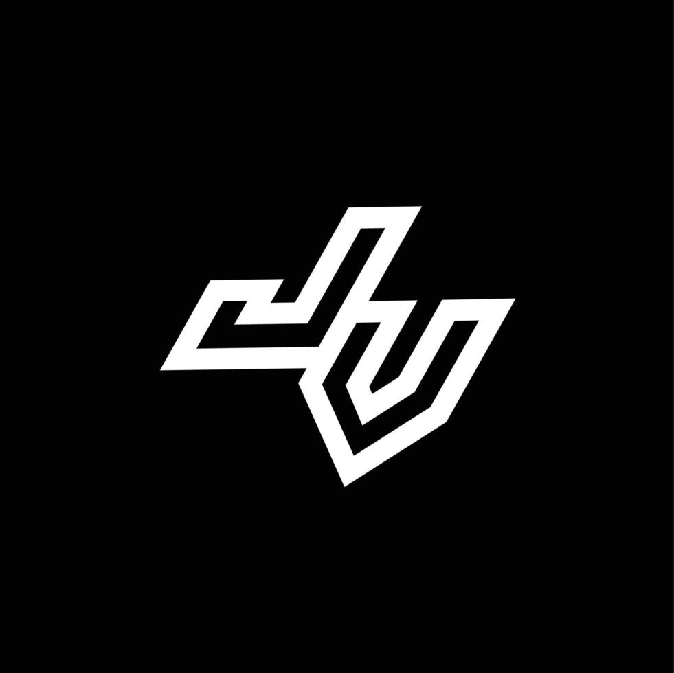 jv logo monograma con arriba a abajo estilo negativo espacio diseño modelo vector