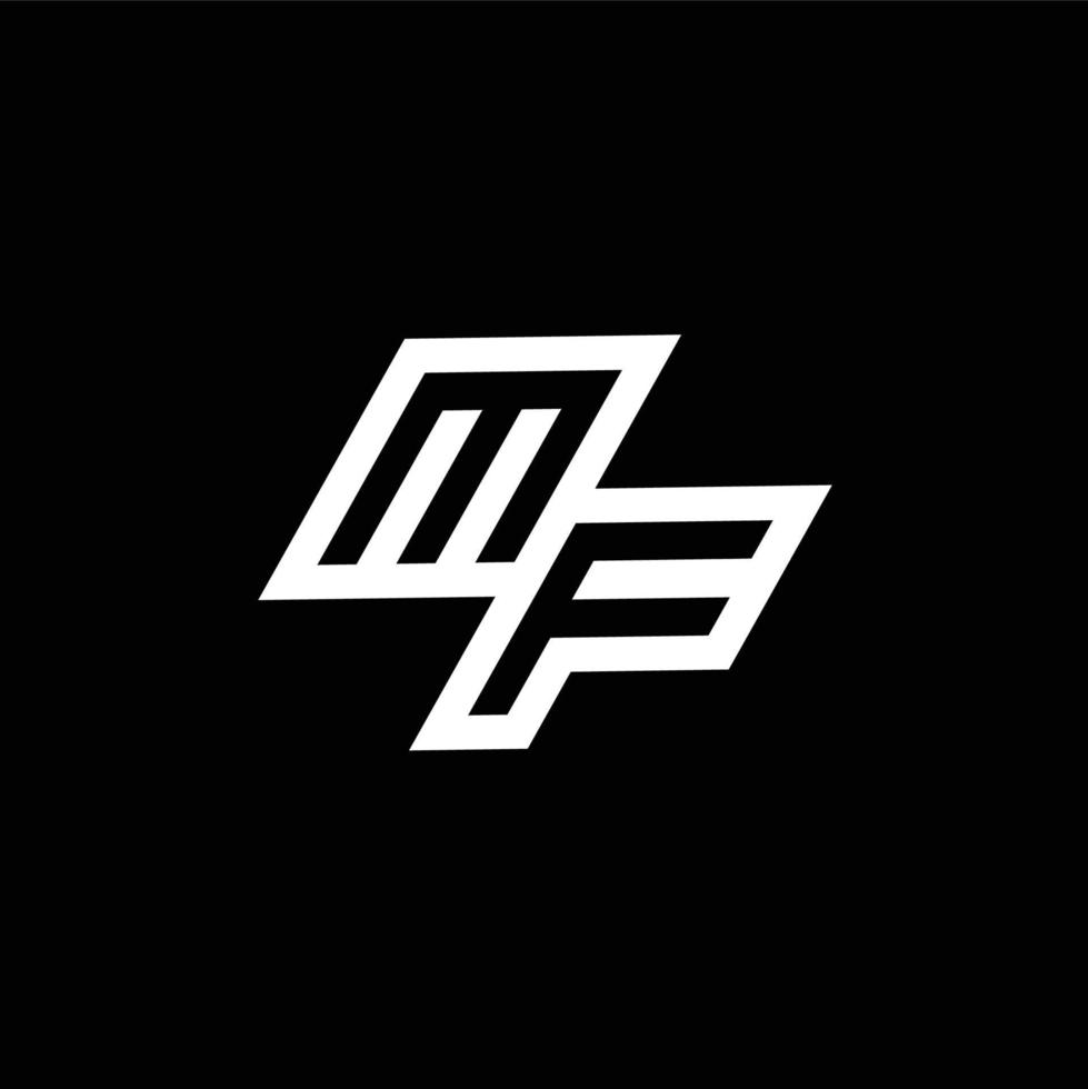 MF logo monogram with up to down style negative space design template vector