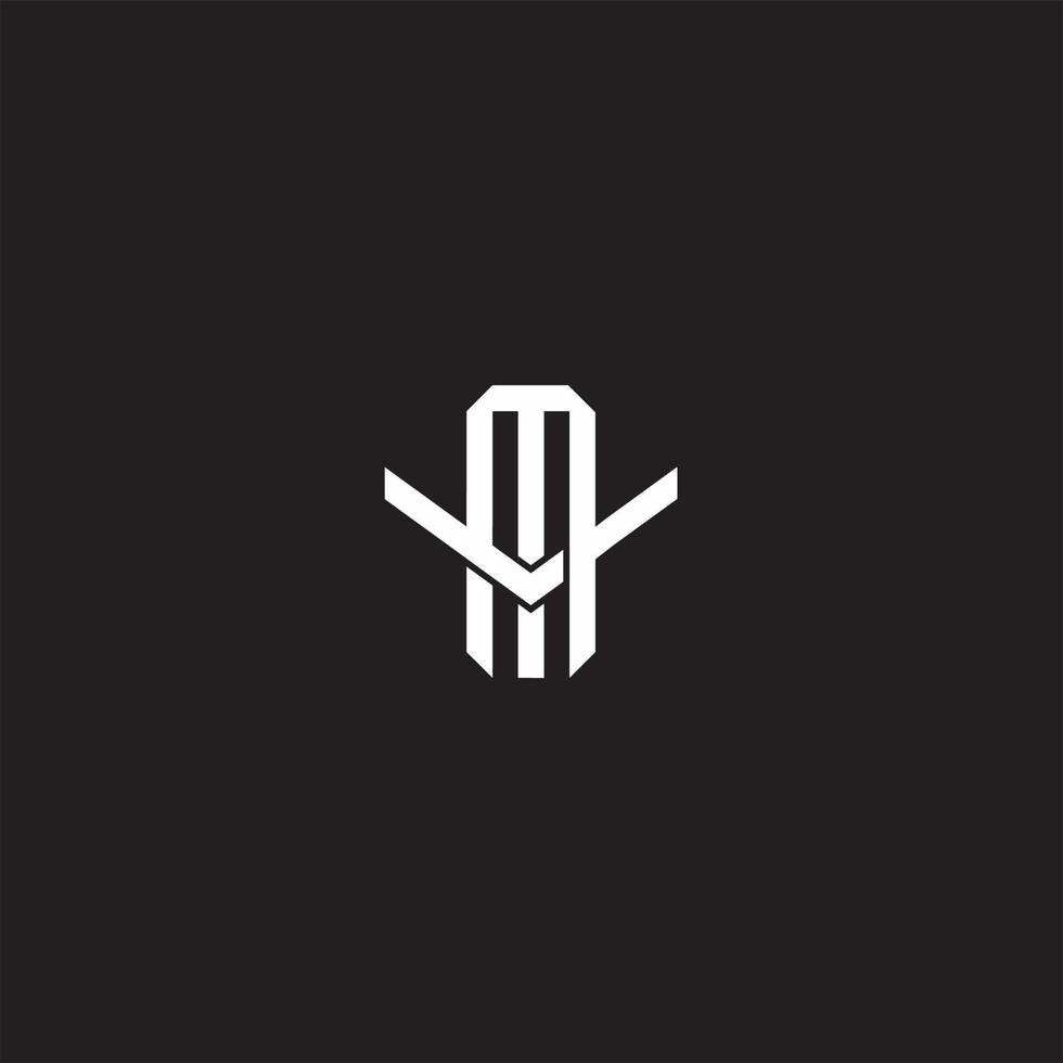 MV Initial letter overlapping interlock logo monogram line art style vector