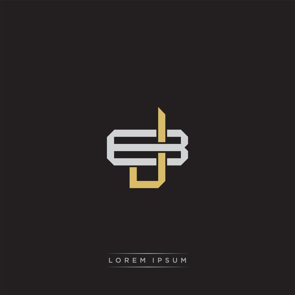JB Initial letter overlapping interlock logo monogram line art style vector