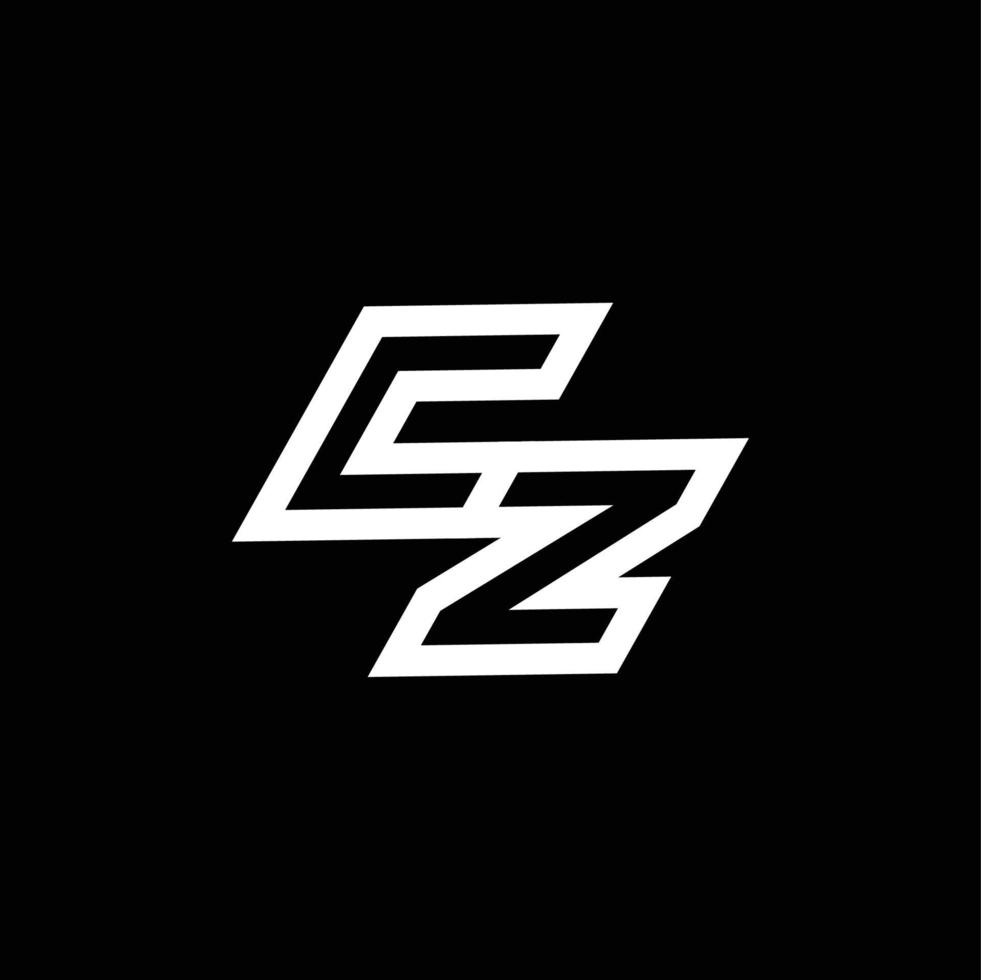 cz logo monograma con arriba a abajo estilo negativo espacio diseño modelo vector