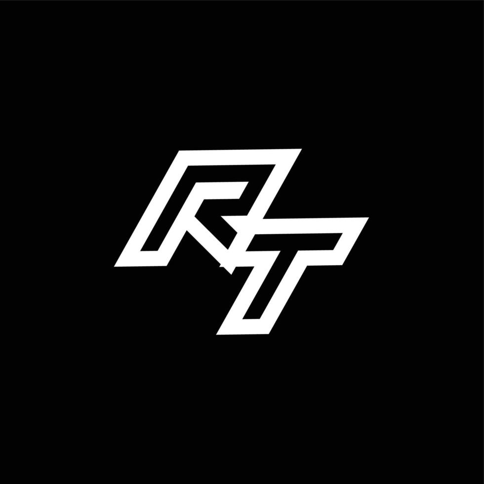 RT logo monogram with up to down style negative space design template vector