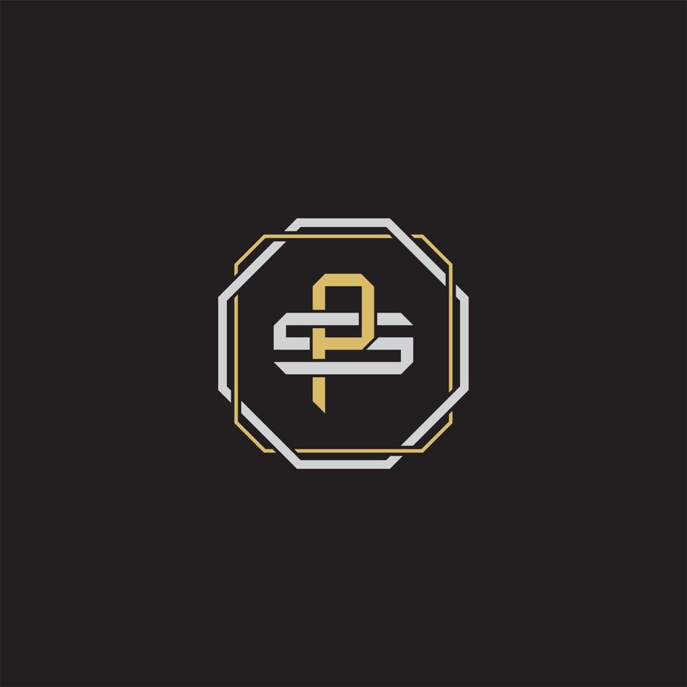 Initial letter overlapping interlock logo monogram line art style vector