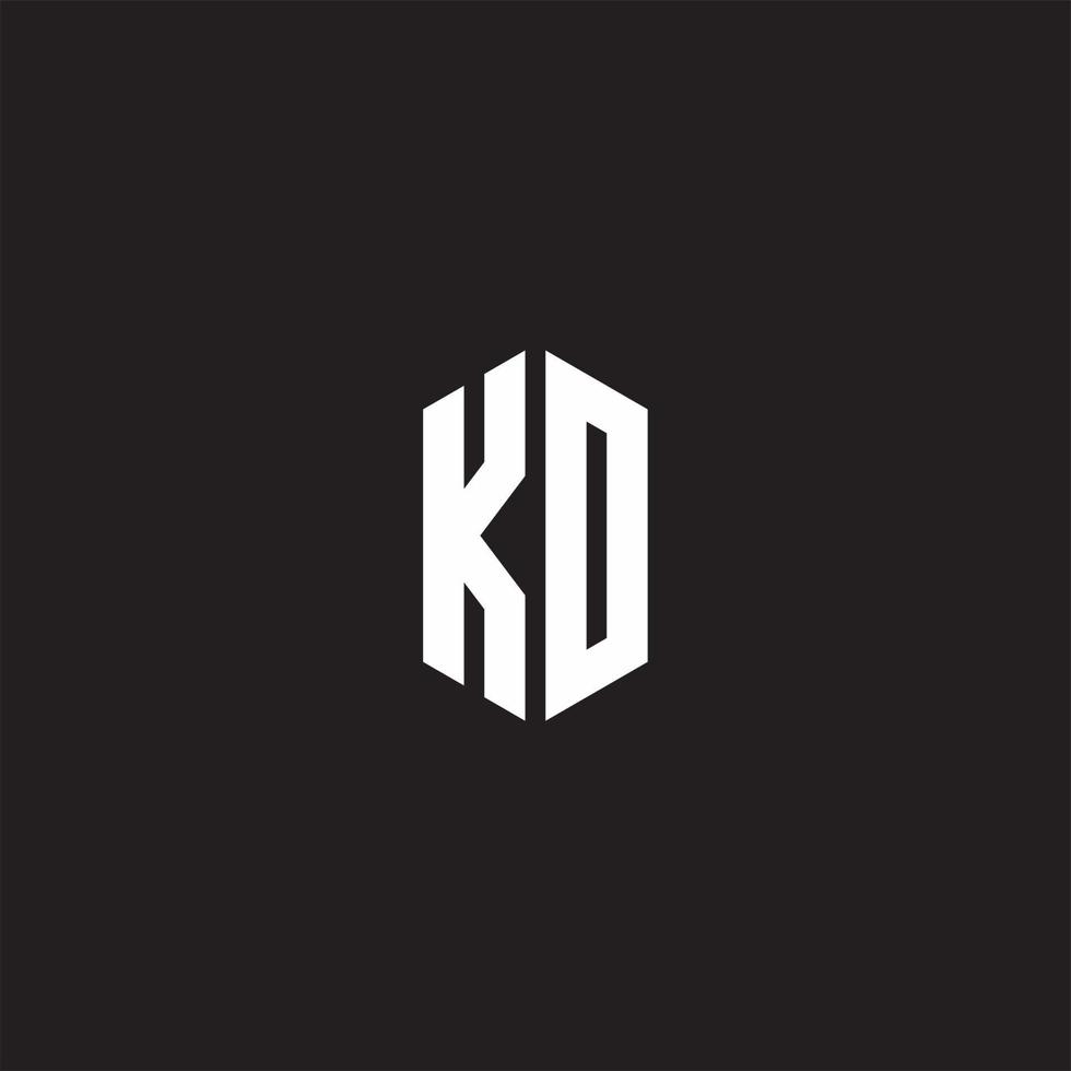 KO Logo monogram with hexagon shape style design template vector