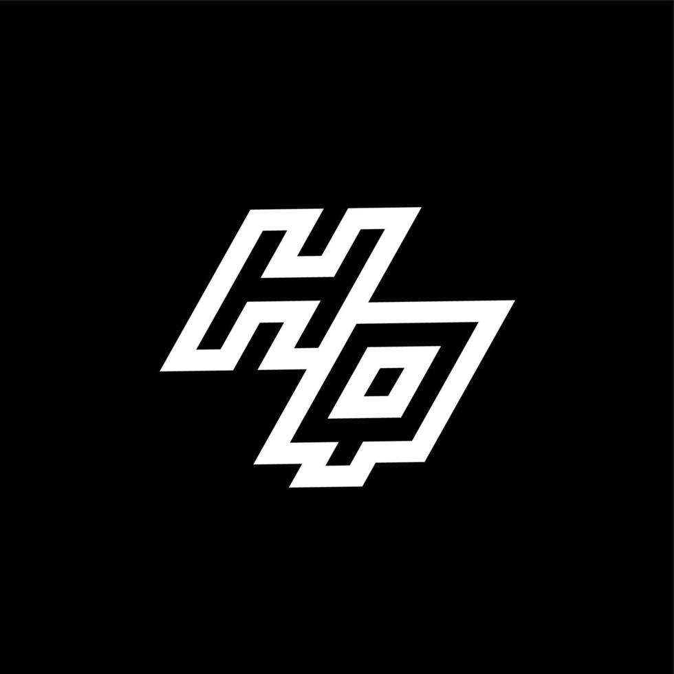 hq logo monograma con arriba a abajo estilo negativo espacio diseño modelo vector