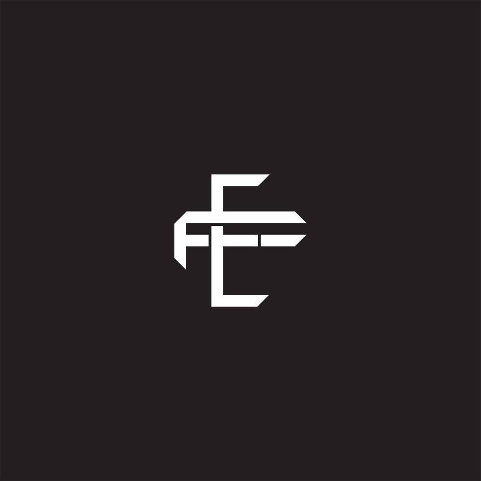 EF Initial letter overlapping interlock logo monogram line art style vector