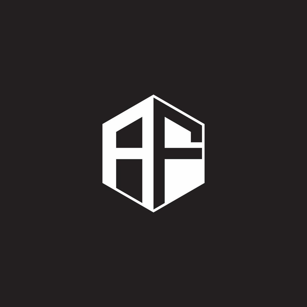 af logo monograma hexágono con negro antecedentes negativo espacio estilo vector