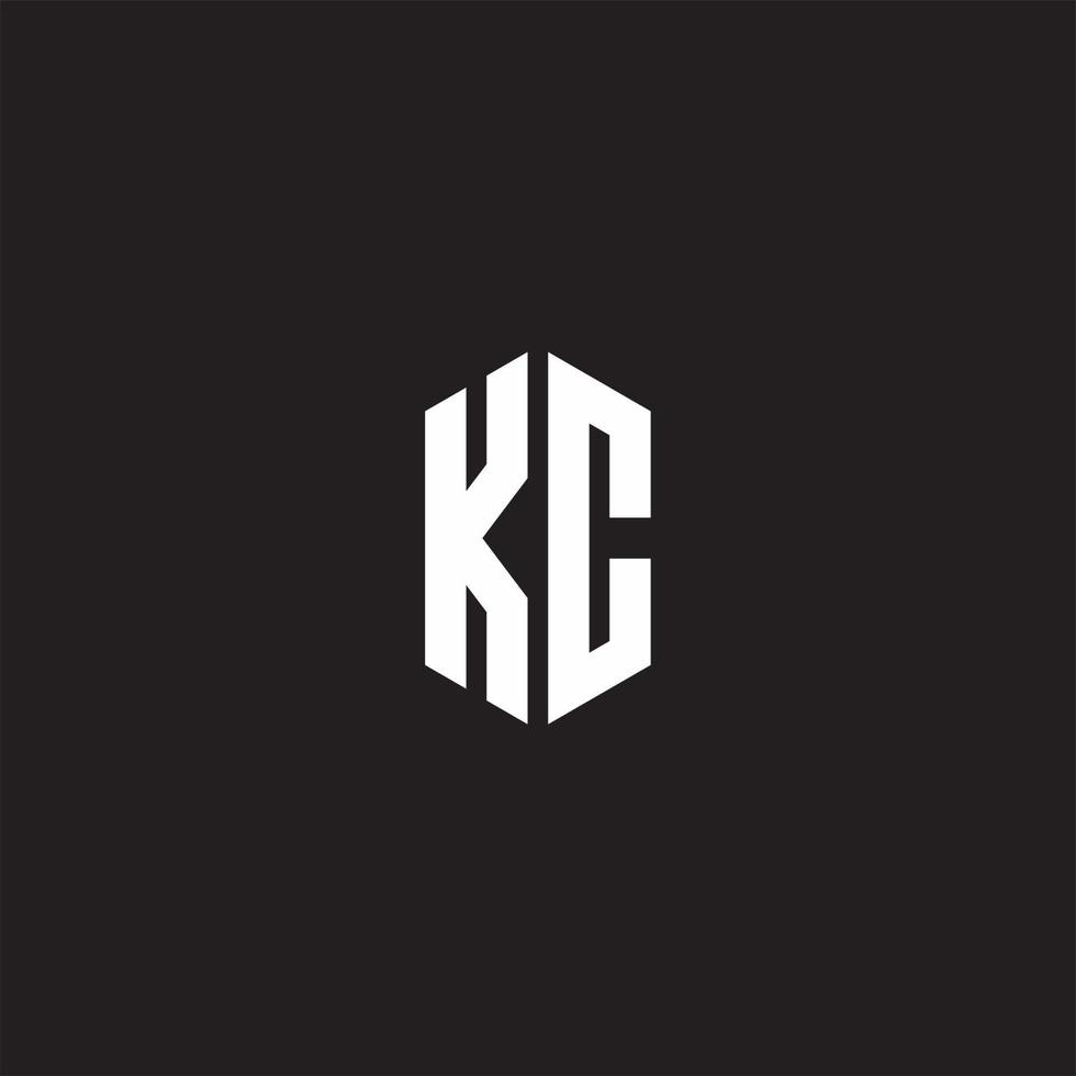 KC Logo monogram with hexagon shape style design template vector