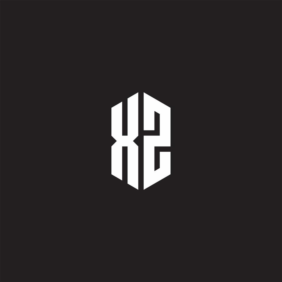 XZ Logo monogram with hexagon shape style design template vector