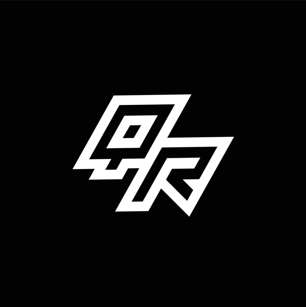 QR logo monogram with up to down style negative space design template vector