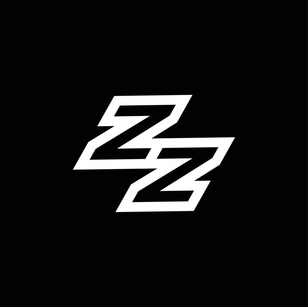 ZZ logo monogram with up to down style negative space design template vector