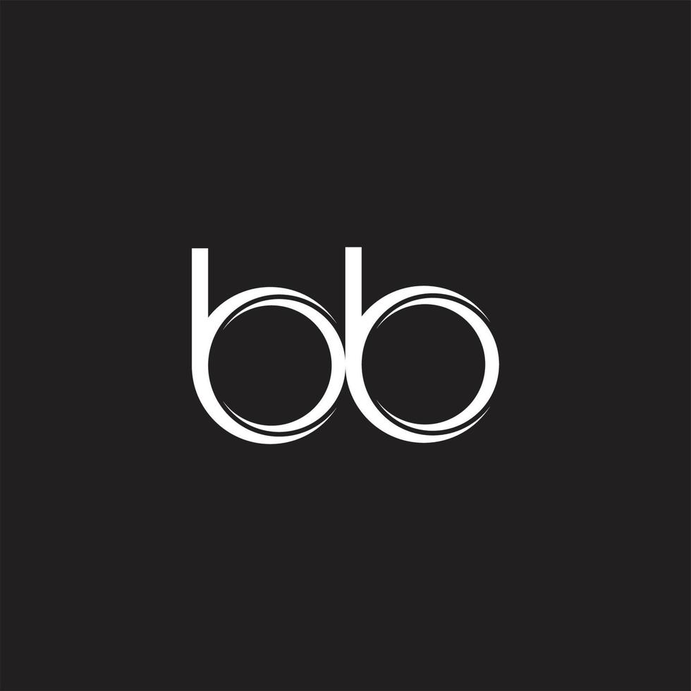 BB Initial Letter Split Lowercase Logo Modern Monogram Template Isolated on Black White vector