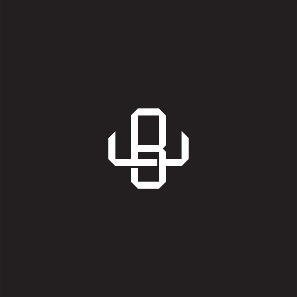 BU Initial letter overlapping interlock logo monogram line art style vector