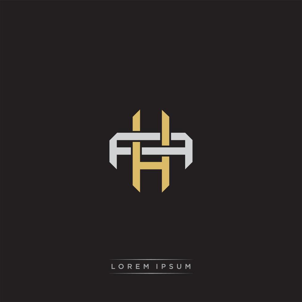 Initial letter overlapping interlock logo monogram line art style vector