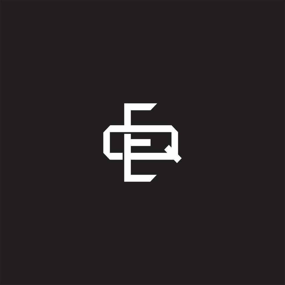 EQ Initial letter overlapping interlock logo monogram line art style vector
