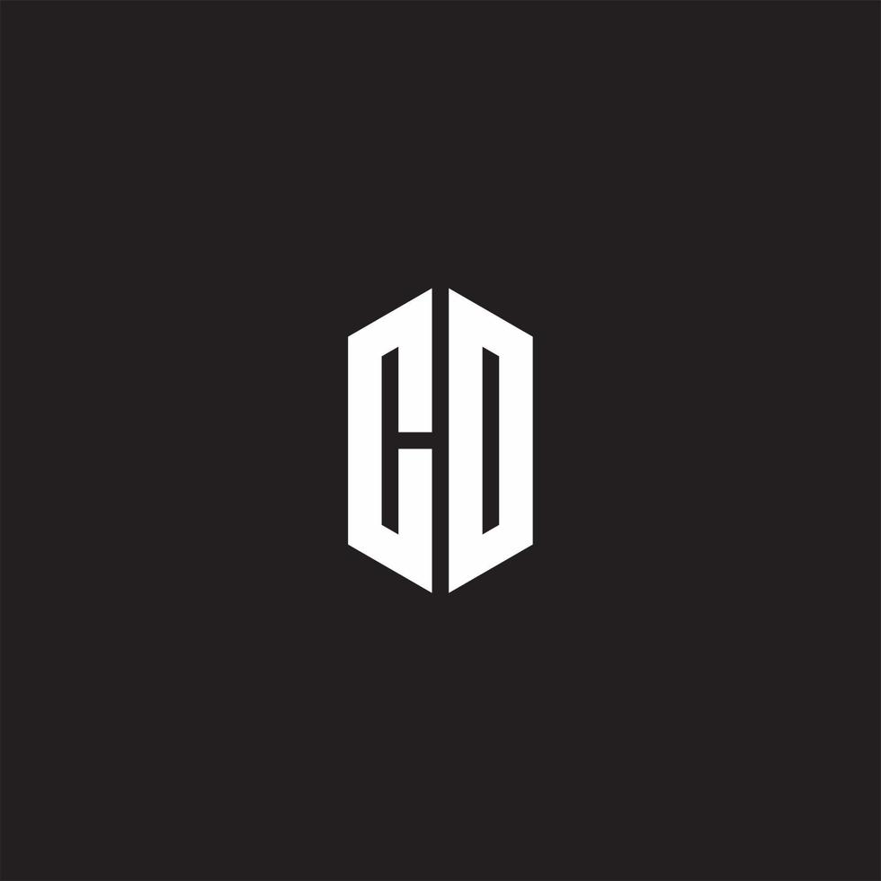CD Logo monogram with hexagon shape style design template vector