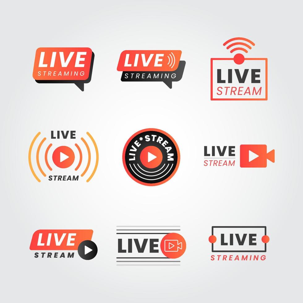Live Streaming Badge Set vector